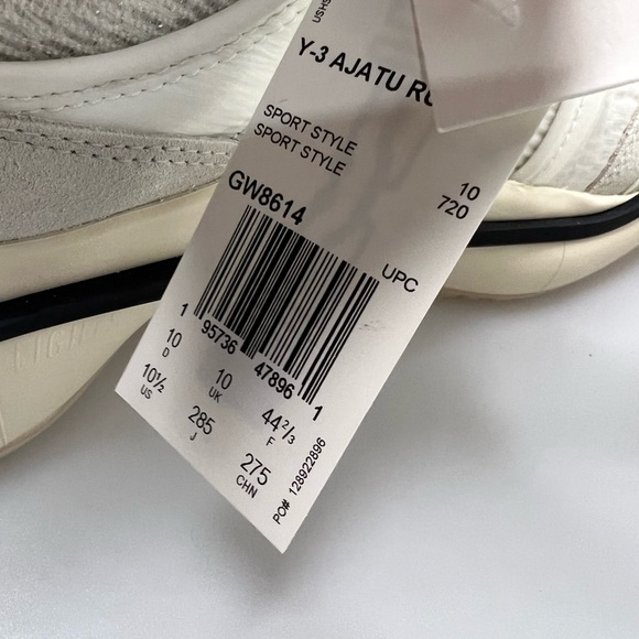 Y-3 Adidas Ajatu Run Sneakers White Grey Men’s 10.5 $350 main image 6